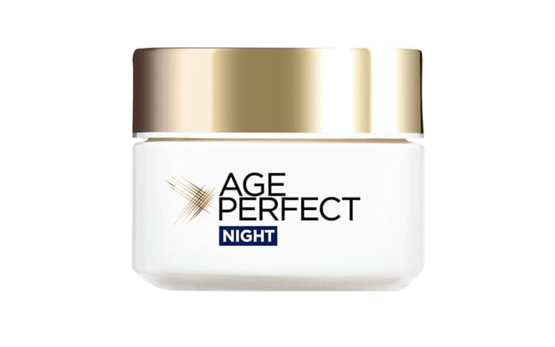 L'Oreal Paris Retightening Night Moisturizer, Age Perfect Collagen Expert, with Collagen Peptides + Niacinamide, Rehydrates, Tightens, & Brightens look of skin, for Mature Skin, 70 mL